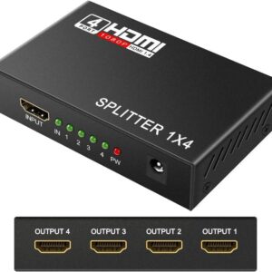 HDMI Splitter 1080P 3D 1 in 4 Out,HDMI V1.3 Splitter 1X4,Support 3D Full HD 1080P Resolution (One Input to Four Outputs)